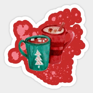 A Heartwarming Christmas Wish Over a Cup of Coffee Sticker